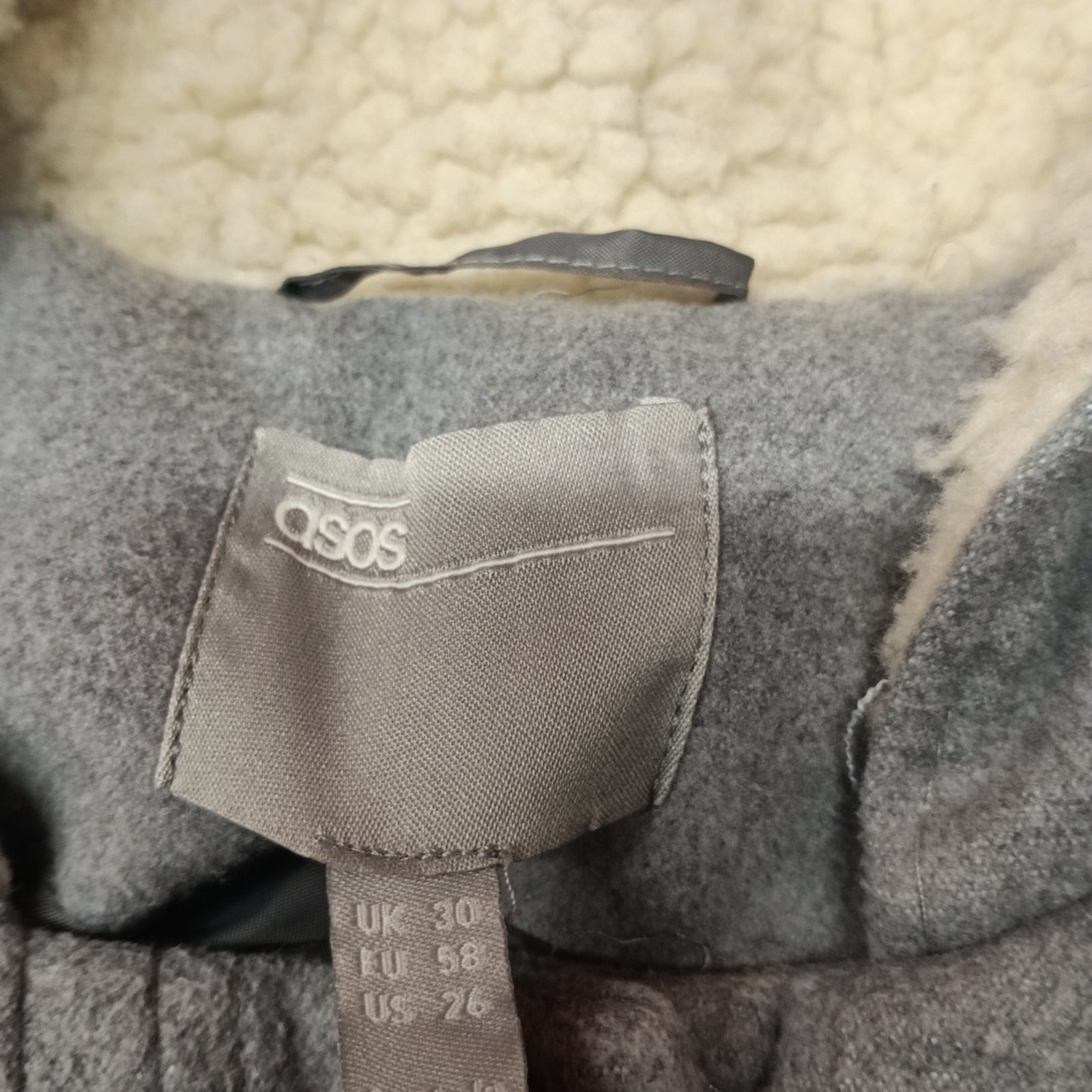 Asos Skirted Duffle Coat Swing Jacket Hooded Toggle Women's Plus Size 26 Gray — image 5 of 8